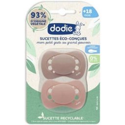 Sucettes Éco-Conçues +18M Rose 2 Unités