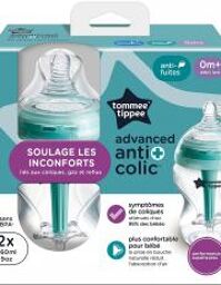 Advanced Anti + Colic 0 Mois et + 2 Biberons 260 ml - Coffret 2 biberons de 260 ml