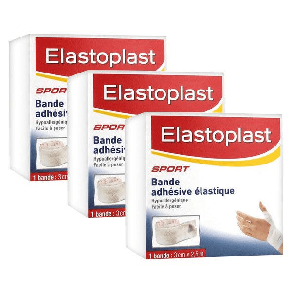 Sport Bande Adhésive Elastique Lot de 3 bandes de 3cm x 2,5m