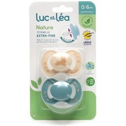 Luc et Léa Set Nature Sucette Téterelle Extra Fine 0-6m 2uts