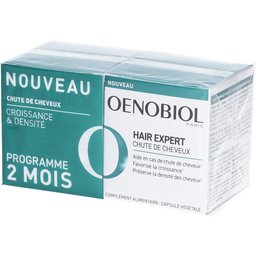 Hair Expert Chute de Cheveux - Nouvelle formule concentrée - Chute de cheveux - Favorise la croissance - Préserve la densité des cheveux - Complément alimentaire 2x60 capsules - Programme