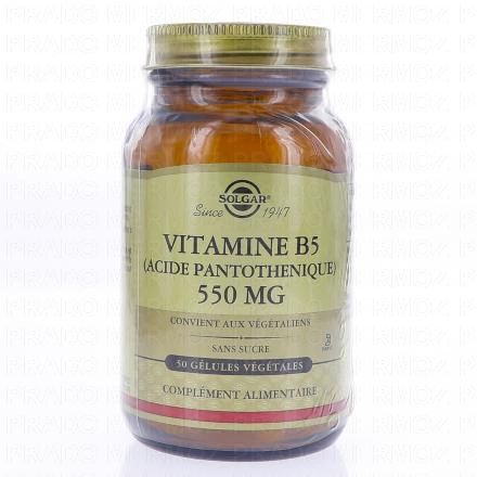 Vitamine B5 aci pantothénique 500mg 50 gélules