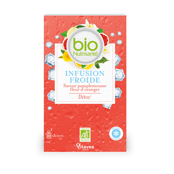 BioNutrisanté Infusion Froide Detox Pamplemousse-Fleur d'oranger 20 sachets