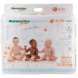 Plus Couches Bébé Taille XL (12-25kg) 50 unités