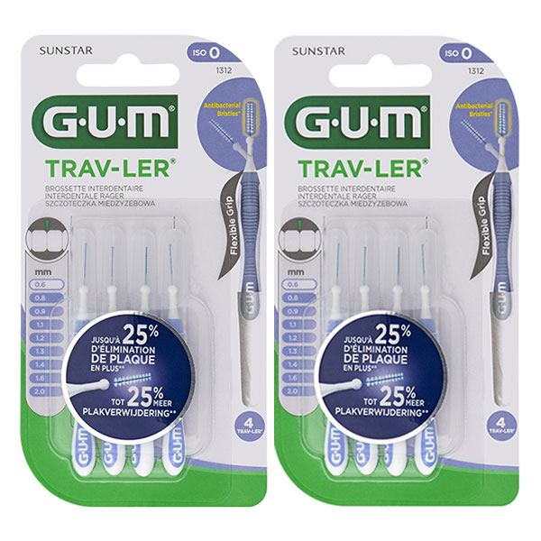Brossette Interdentaire Trav Ler 0,6mm 4 unités Lot de 2