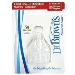 Tétine en silicone Dr. Brown's Natural flow standard nouveau-né 2uds