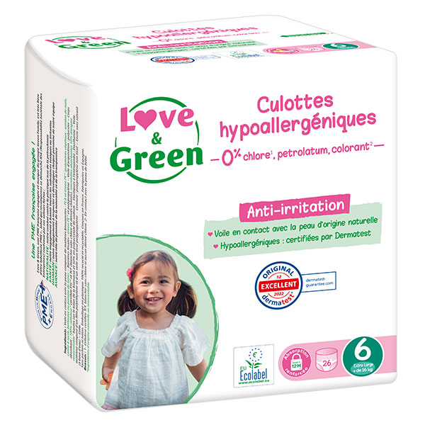 Culottes Apprentissage T6 (16kg et +) Hypoallergéniques x 26
