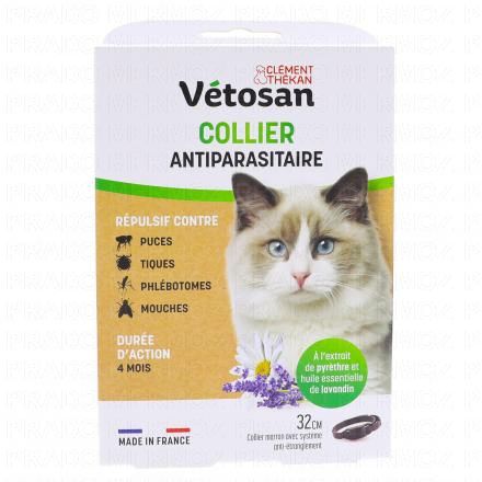 CLEMENT THEKAN Vétosan - Collier Répulsif pour chat 32cm