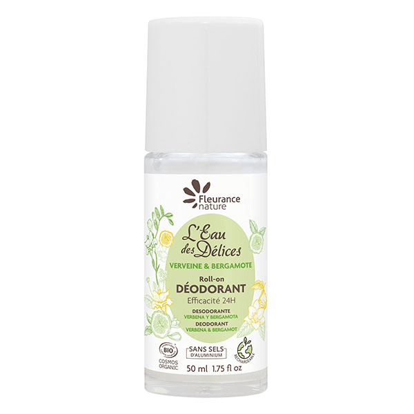 - Déodorant à l'eau des délices verveine et bergamotte Bio - Flacon roll-on 50 ml