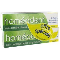 Pasta dentífrica completa para el cuidado de los dientes y las encías con clorofila 2x75ml