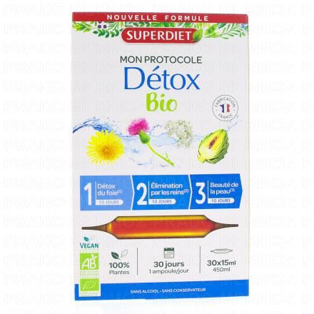 Protocole détox 3 phases de 10 jours 30 ampoules de 15ml