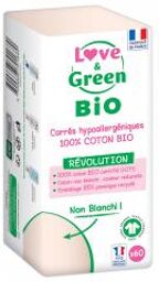 Cotons Bio Carrés X60 - Sachet 60 cotons