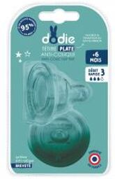 Tétine Sensation+ Plate - Col Large - +6 Mois - Silicone Débit 3 - Lot de 2 - Blister 2 tétines