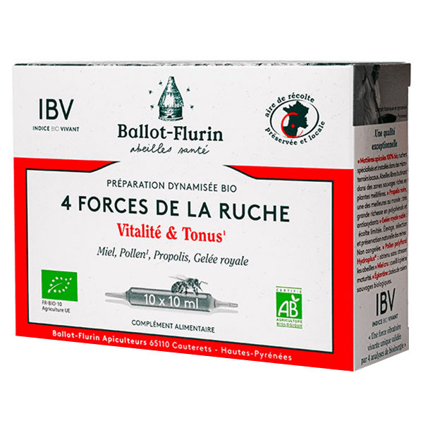 Santé Préparation Dynamisée Bio 4 Forces de la Ruche Bio 10 ampoules