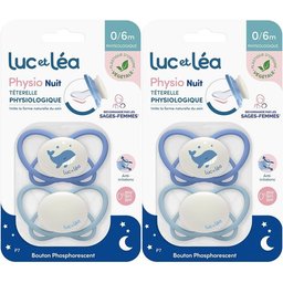 LUC ET LEA Duo de sucettes nuit physiologiques – Baleine