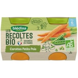 Les Récoltes Bio Carottes petits Pois Poulet Fermier 4 6 mois 2x200g