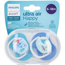 Sucette ultra air Happy Boy 6-18 Mois (Couleur non sélectionnable)