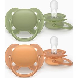 Ultra Soft Sucette Eco 18M+ Vert Orange 2uts