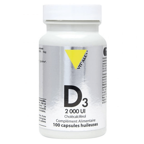 Vitamine D3 2000 UI 50µg - 100 capsules huileuses