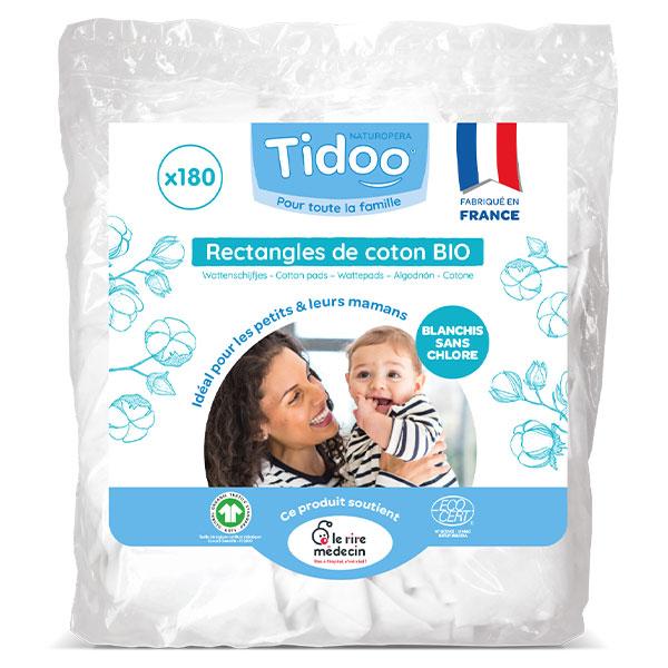 Family Pads Rectangle de Coton Bio 180 unités