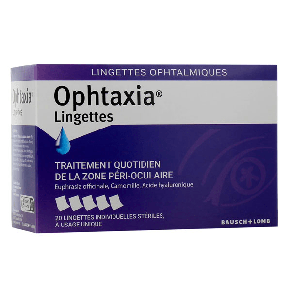 Ophtaxia Lingettes Hygiène des Yeux et Cils - 20 unités