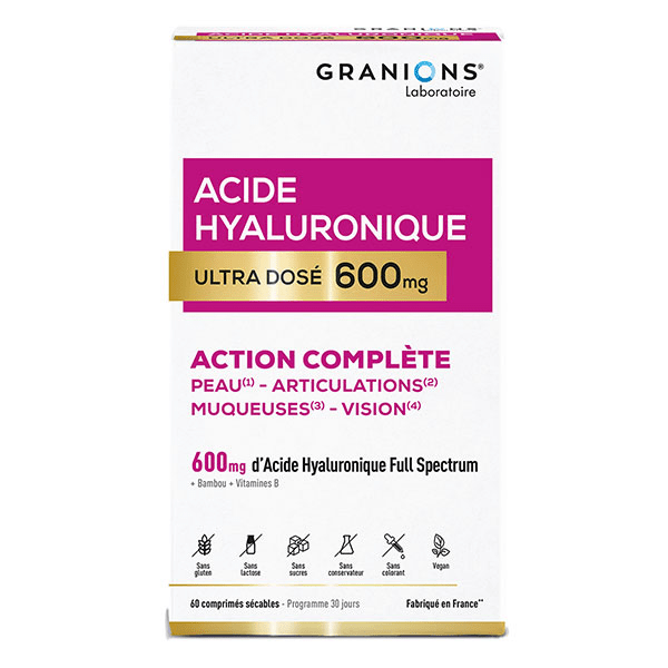 Granions Acide Hyaluronique 600 mg- Biotine, Niacinamide, Vitamine B- Anti-ride