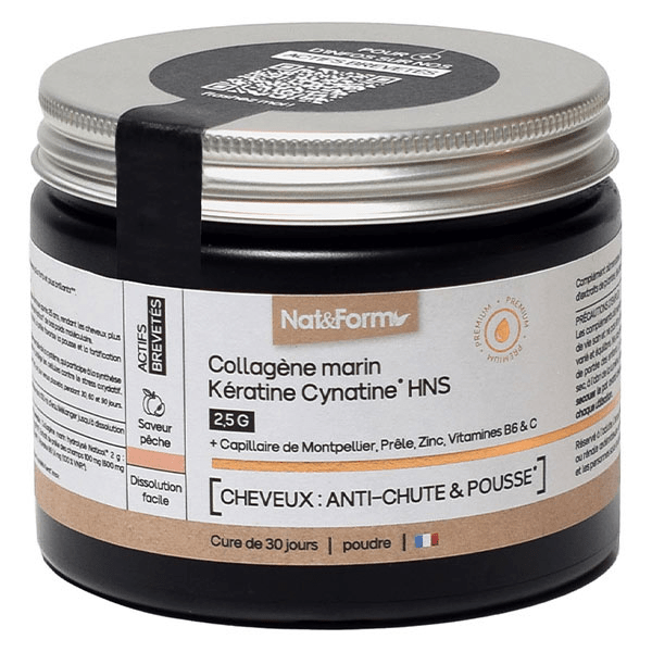 Premium Collagène Marin Kératine Cynatine® Anti-Chute 120g