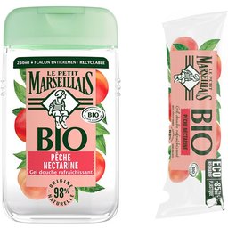 Gel Douche Bio Rafraichissant Pêche Nectarine & Recharge