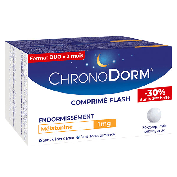 Mélatonine 1mg Lot de 2 x 30 comprimés