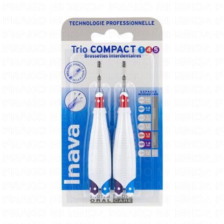 Trio compact - Brossette interdentaire ISO 1.4.5 mixte large et étroit lot de 2