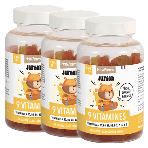 Junior 9 Vitamines Lot de 3 x 60 gommes