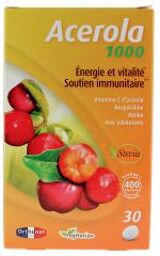 Acérola 1000 Énergie & Vitalité Soutien Immunitaire 30 Comprimés - Boîte 30 comprimés