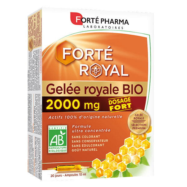 Forté Royal Gelée Royale Bio 2000mg Fatigue & Défenses 20 ampoules