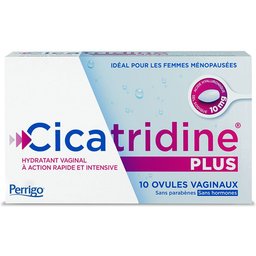 Cicatridine 10 Ovules Vaginaux Plus à l’Acide Hyaluronique, Cicatrisation de la Zone Intime, Ménopause