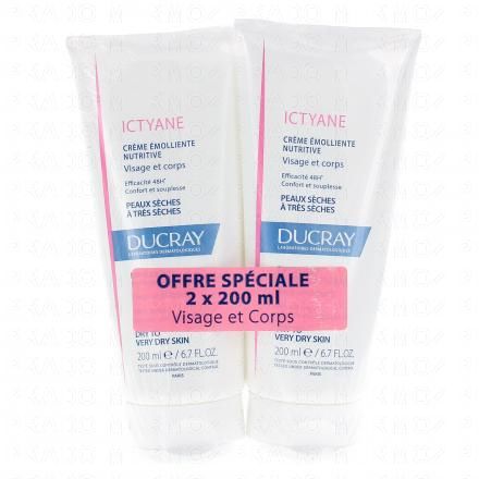 Ictyane crème émolliente nutritive lot de 2 tubes 200ml