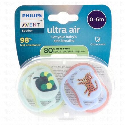 Sucettes Ultra air 0-6m x2 animaux