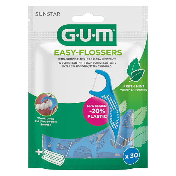 Fil Dentaire Easy Flossers Ciré Menthe Fraîche 30 unités