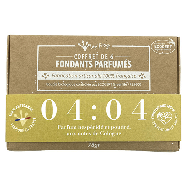 Coffret Fondant Parfumé Parfum d'Ambiance 04:04 Hespéridé Poudré Cologne Bio 6 unités