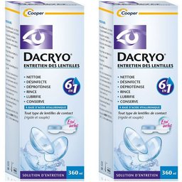Dacryo Entretien DES Lentilles - Solution d'entretien de lentilles de contact, 6 en 1.  -