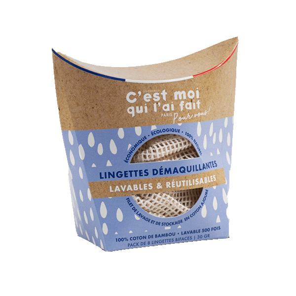 C'est Moi Qui l'ai Fait Lingettes Démaquillantes Lavables + Filet de Lavage 8 unités