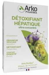 Arkofluides Détoxifiant Hépatique 20 Ampoules - Boîte 20 ampoules de 10 ml