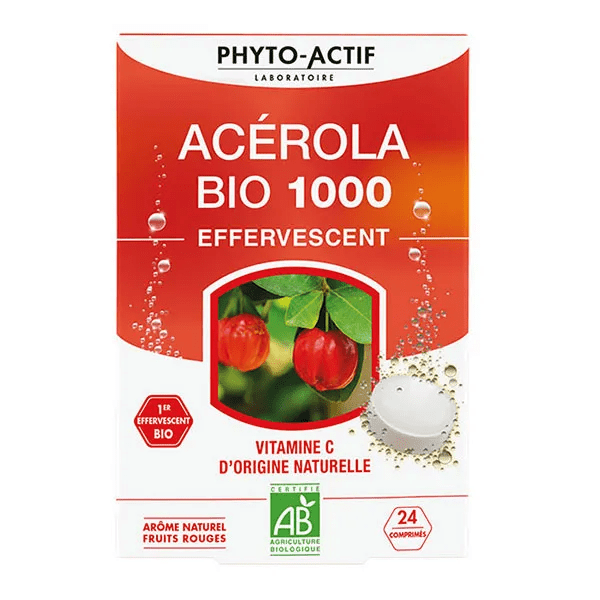 Phyto-Actif, Acérola Bio 1000 effervescent, 24 comprimés