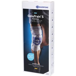 Bauerfeind® GenuTrain S Genouillère active avec stabilisateurs latéraux articulés Taille 5 Droite Titan