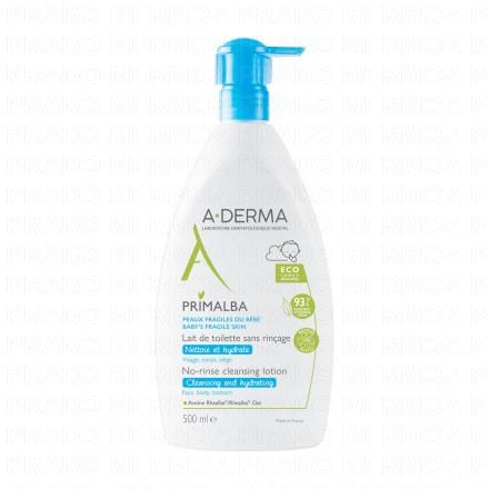 A-DERMA Primalba - Bébé lait de toilette hydratant flacon pompe 500ml