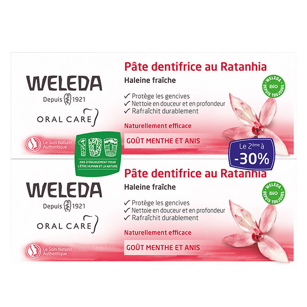 Soin Bucco-Dentaire Pâte Dentifrice au Ratanhia Lot de 2 x 75ml