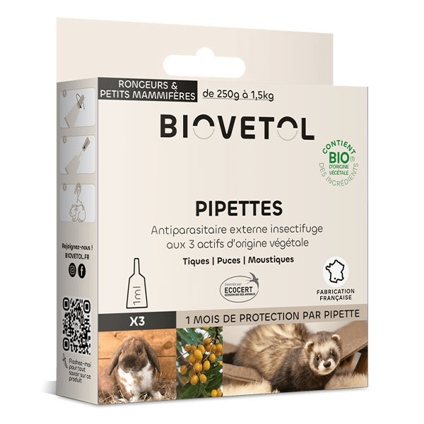 Pipettes  Anti puce Anti tique Rongeurs et NAC x3
