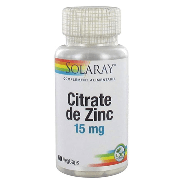 Citrate de Zinc 15mg 60 capsules végétales