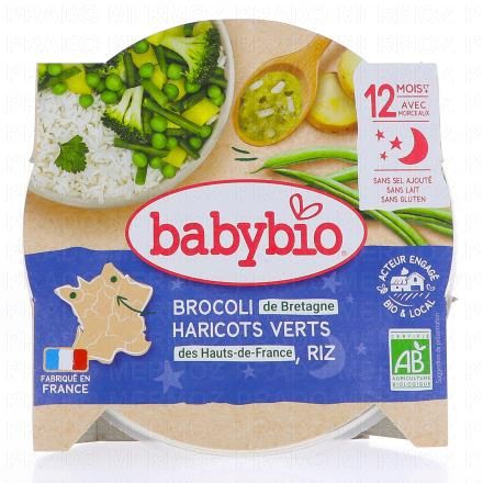 Repas du Soir - Petit plat Brocoli, haricots verts et riz 230g dès 12 mois