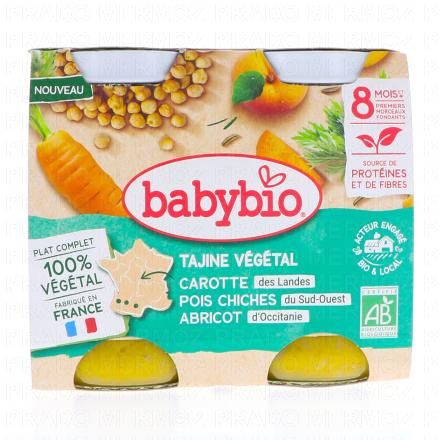 Végétal - Tajine Végétal Carotte Pois Chiches Abricot +8 Mois Bio 2x200 g