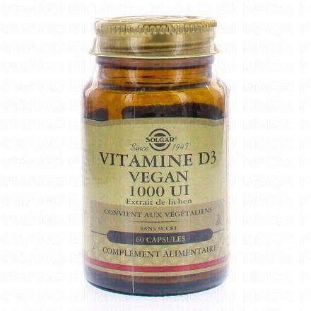 Vitamines D3 vegan 1000 UI 25µg x60 capsules